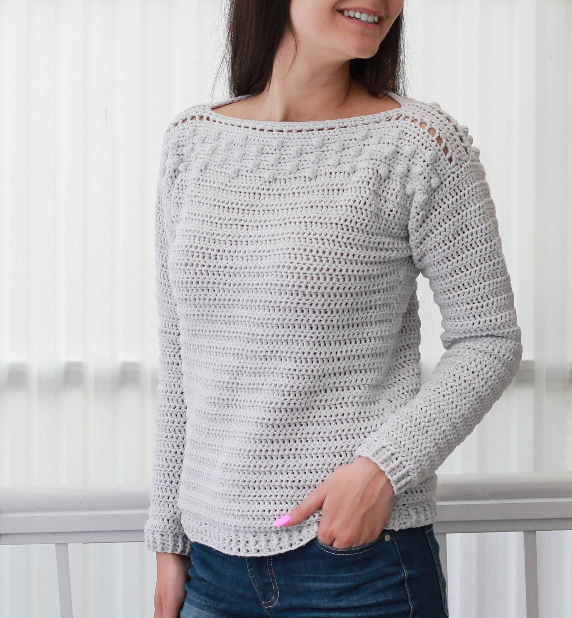 Crochet Pattern-vivian Crochet Sweater Pattern Pdf-women | Etsy Canada