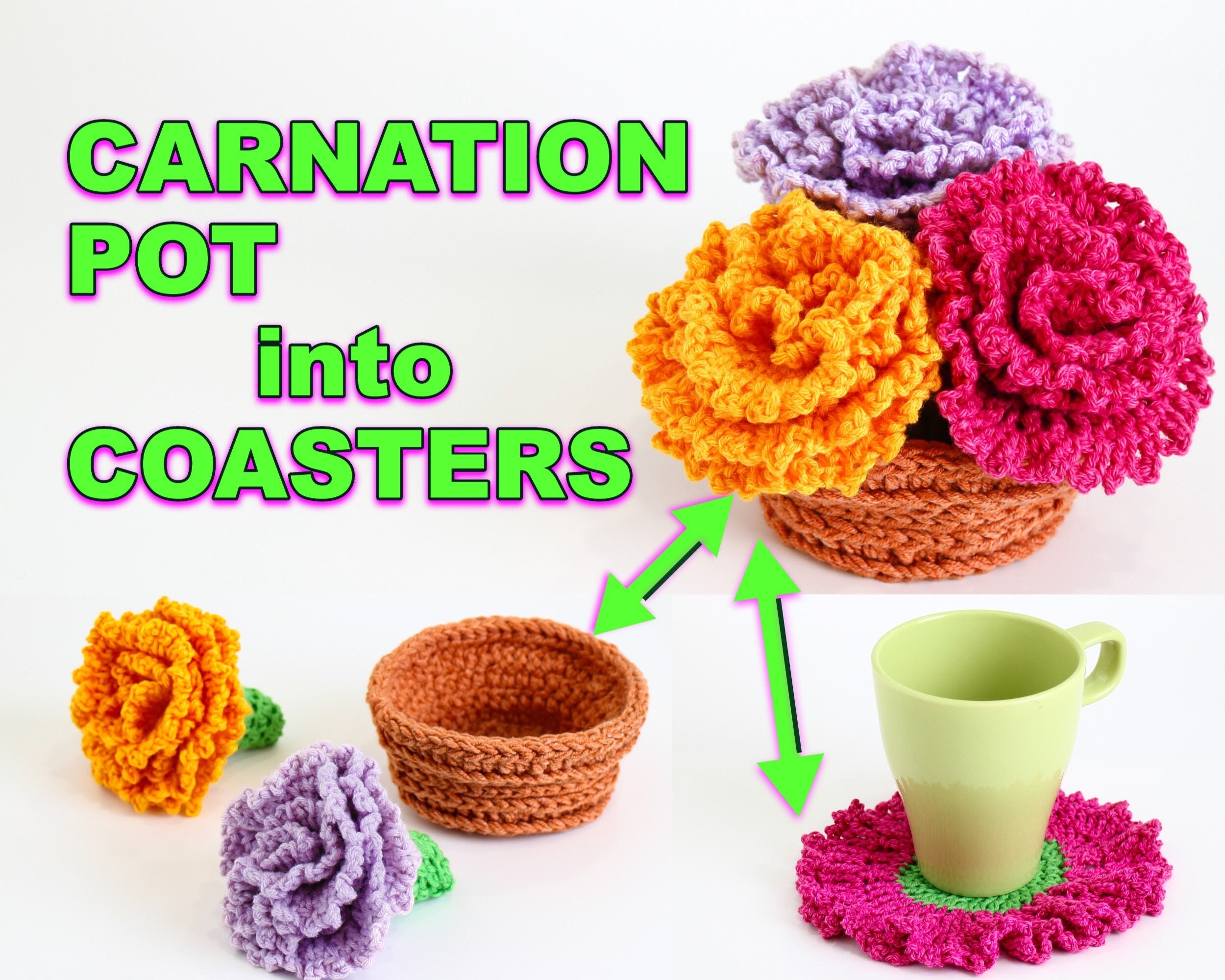 Crochet Flower Coaster Set - 8 Pcs With Storage Basket, Handmade Soft Drink Coasters For Home & Bar