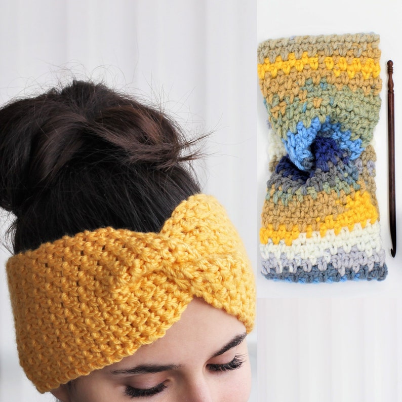 Crochet Pattern PDF-LEAH- Crochet headband -Turban Pattern- Boho Head Wrap, Crochet Headband pattern, Crochet Headwarm, Crocheted Headband image 8
