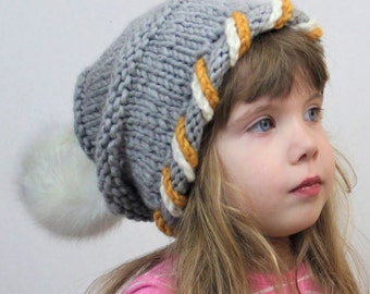 Knitting pattern, Patron de tricot, english / french / francais – Corine Slouchy Beanie Hat Bonnet Beret (Toddler- Child- Adult sizes )