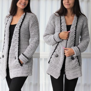 Crochet pattern Patron crochet-Mia Crochet cardigan PDF women crochet vest pattern-crochet sweater 7/9y-10/12y XS S M L XL 2XL 3XL image 5