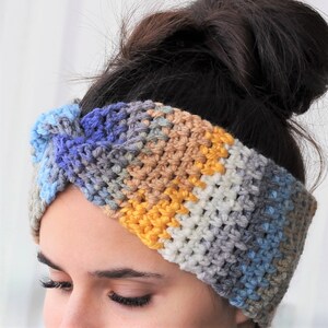 Crochet Pattern PDF-LEAH- Crochet headband -Turban Pattern- Boho Head Wrap, Crochet Headband pattern, Crochet Headwarm, Crocheted Headband image 4