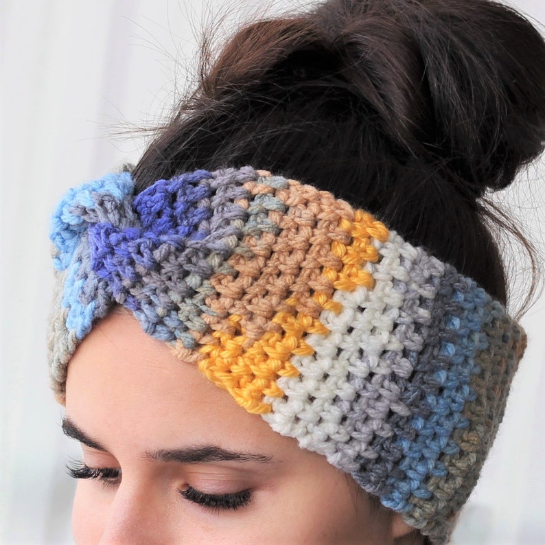 Crochet Pattern PDF-LEAH- Crochet headband -Turban Pattern- Boho Head Wrap, Crochet Headband pattern, Crochet Headwarm, Crocheted Headband image 4