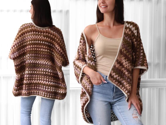 Crochet Pattern- JOSIE Crochet Poncho-cardigan -customizable