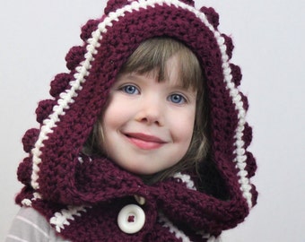 Crochet pattern, Patron de crochet PDF -english/ francais – Tessa Hooded Cowl Hood Hat Capuche Bonnet  (Toddler - Child – Teen- Adult sizes)