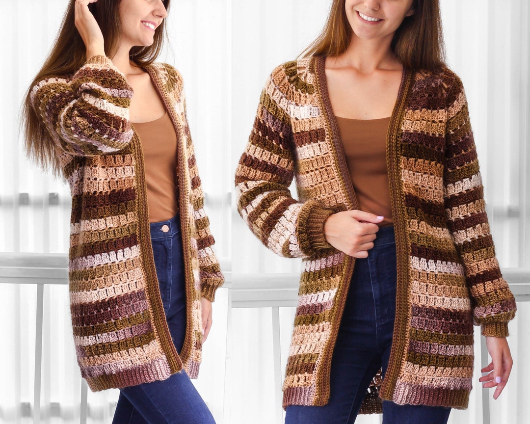 Modèle au crochet Cardigan au crochet ELLA Haut à motif raglan