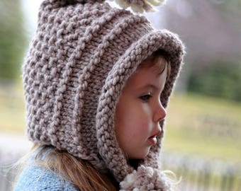 Easy Knitting pattern, Beginner knit hat, Patron de tricot –Eva Bonnet Pixie Beanie Hat Beret (12/18m - Toddler - Child – Teen- Adult sizes)