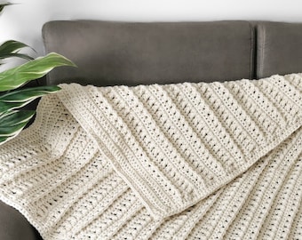 Reversible Blanket Afghan pattern-MELLOW- Crochet pattern-Reversible textured throw PDF-Blanket pattern-Crochet Throw-Crochet Afghan- 3Sizes