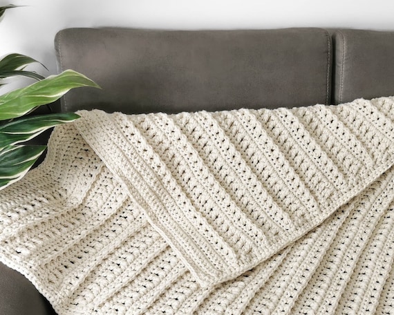 Reversible Blanket Afghan pattern-MELLOW- Crochet pattern-Reversible textured throw PDF-Blanket pattern-Crochet Throw-Crochet Afghan- 3Sizes