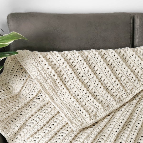 Reversible Blanket Afghan pattern-MELLOW- Crochet pattern-Reversible textured throw PDF-Blanket pattern-Crochet Throw-Crochet Afghan- 3Sizes