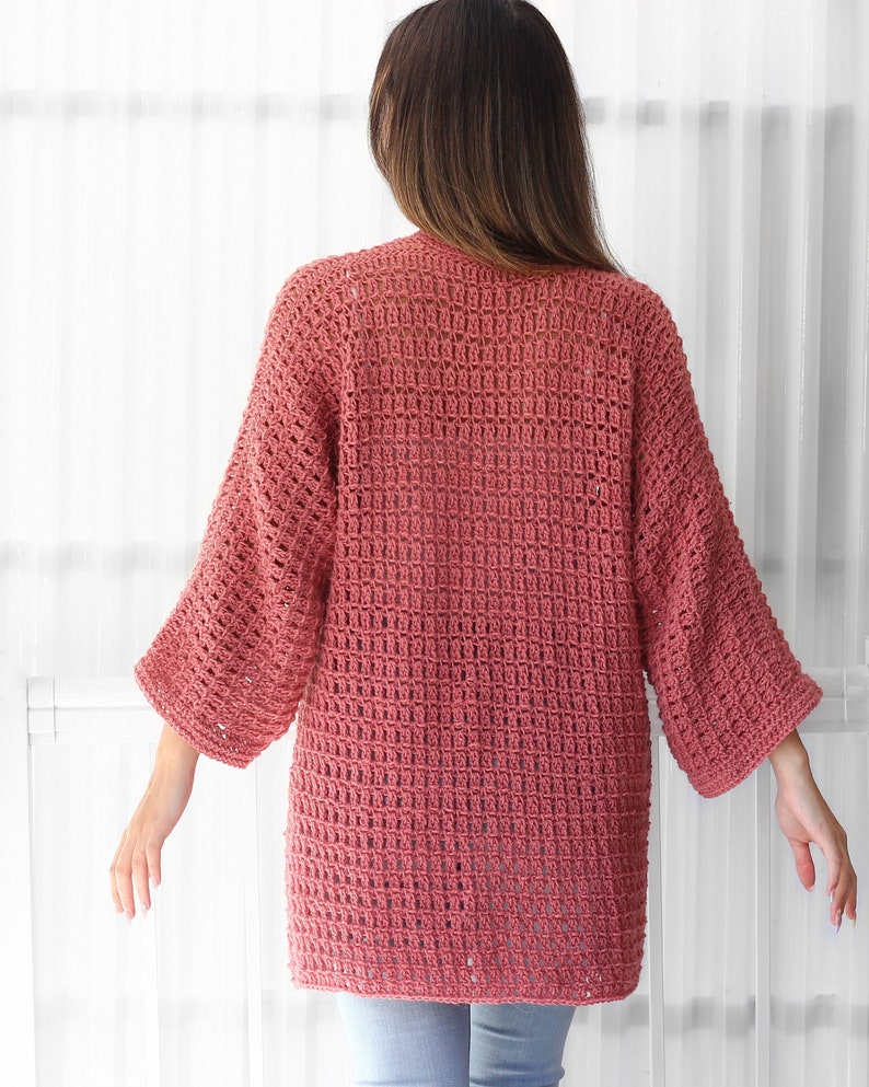 Crochet pattern-NALA Crochet cardigan pattern top PDF-sweater women crochet pattern-pullover pattern top crochet lace cardigan-7sizes XS-3XL image 9