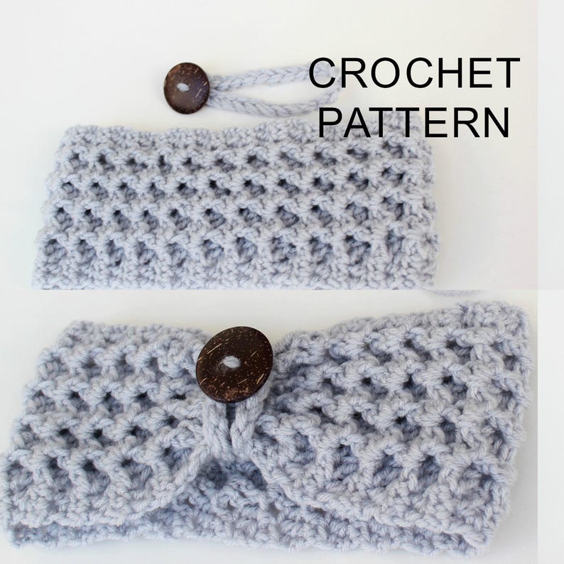 Crochet Pattern PDF, Patron de crochet LIDA Turban Ear Warmer, Boho Head Wrap, Crochet Headband, Boho Crocheted Headband Crochet Headwear image 2