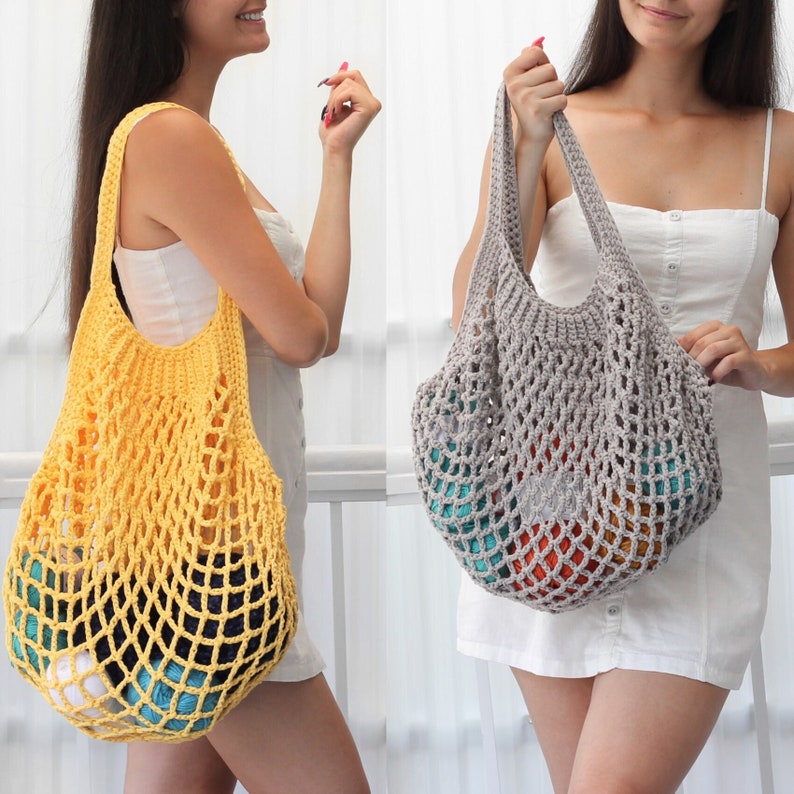 Crochet bag pattern-LILLE French bag pattern PDF-Crochet pattern summer bag-Beach bag-Crochet french market bag-Crochet market tote- 4 sizes 