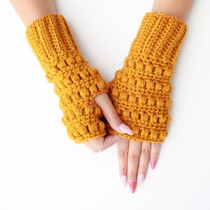 Crochet pattern-HAZEL Crochet fingerless gloves pattern-Women crochet patterns-Wrist Warmers-Fingerless Mittens Pattern Mitt PDF Sizes S-M-L image 4