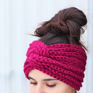 Crochet Pattern PDF, HANA Headband, Easy crochet Ear Warmer, Boho Head Wrap, Crochet Headband, Boho Crocheted Headband Crochet Headwear image 7