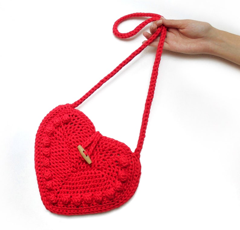 Crochet bag pattern-VALENTINA bag-Crochet handbag pattern PDF-Crochet bag-Heart bag-Crochet handbag-Valentine bag-Crochet handmade bag purse image 3