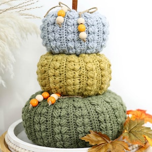 Crochet Pattern-7 SIZES - Harvest Puff Pumpkin -Crochet Pumpkin Pattern-Easy DIY Fall Decor Autumn- Beginner Friendly, Rustic Farmhouse PDF image 7