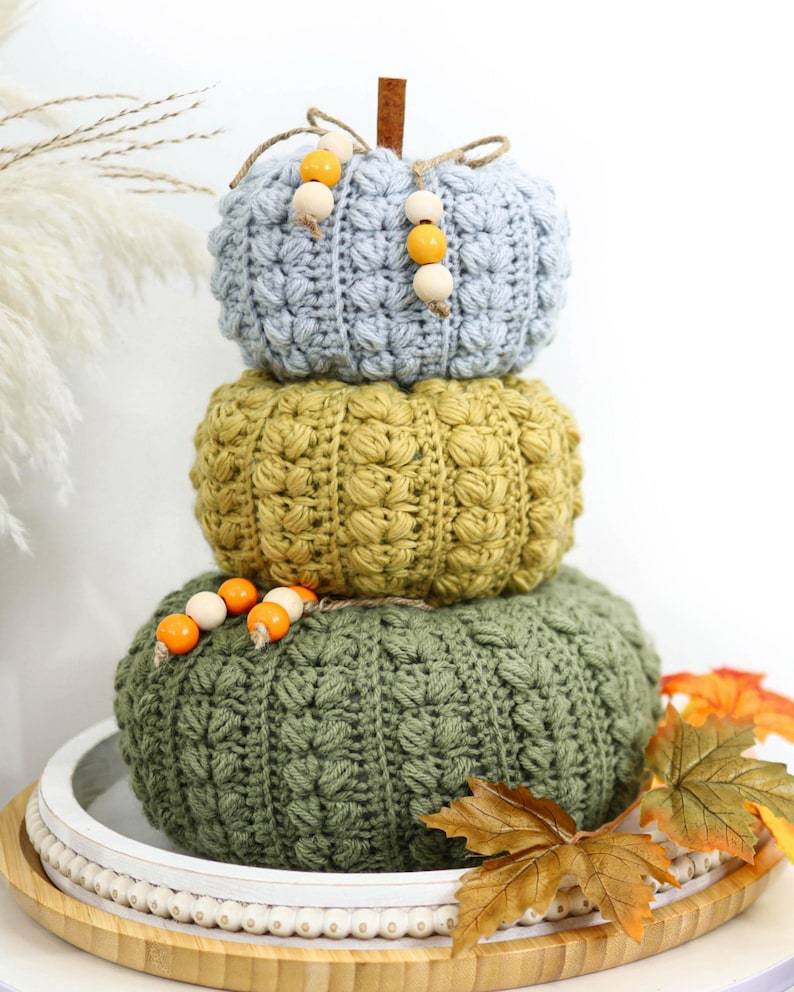 Crochet Pattern-7 SIZES - Harvest Puff Pumpkin -Crochet Pumpkin Pattern-Easy DIY Fall Decor Autumn- Beginner Friendly, Rustic Farmhouse PDF image 7