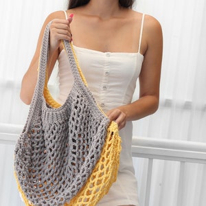 Crochet bag pattern-LILLE French bag pattern PDF-Crochet pattern summer bag-Beach bag-Crochet french market bag-Crochet market tote 4 sizes image 9