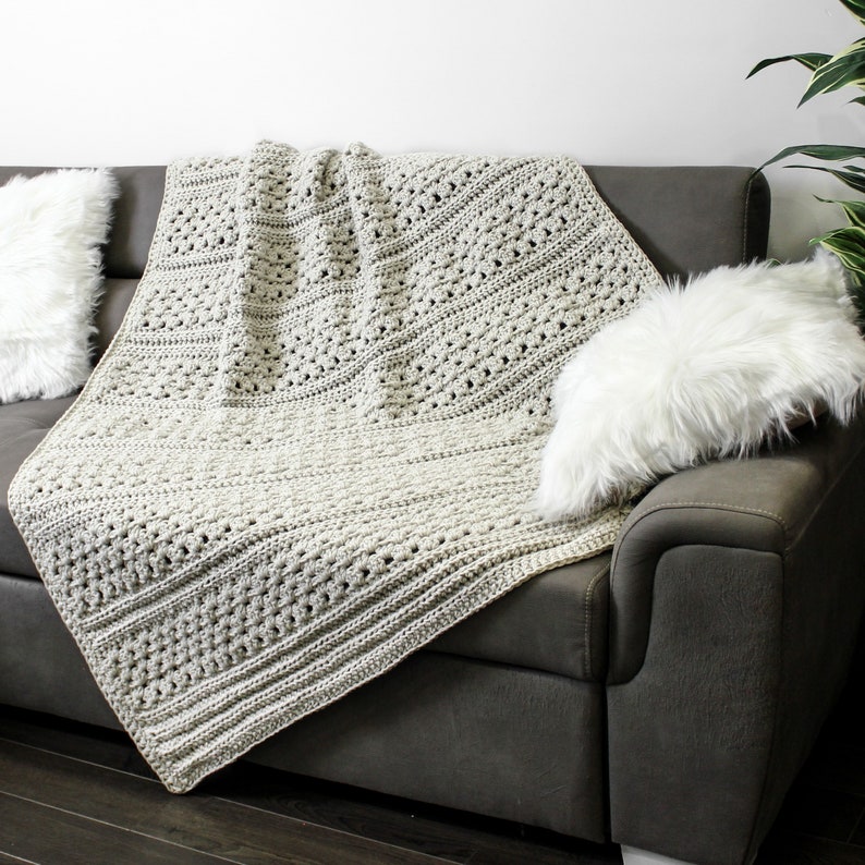 Easy Crochet Afghan pattern-VIENNA Crochet Blanket pattern-Crochet patterns-Crochet Throw pattern PDF-Crochet Blankets-Crochet Afghan-3Sizes image 2