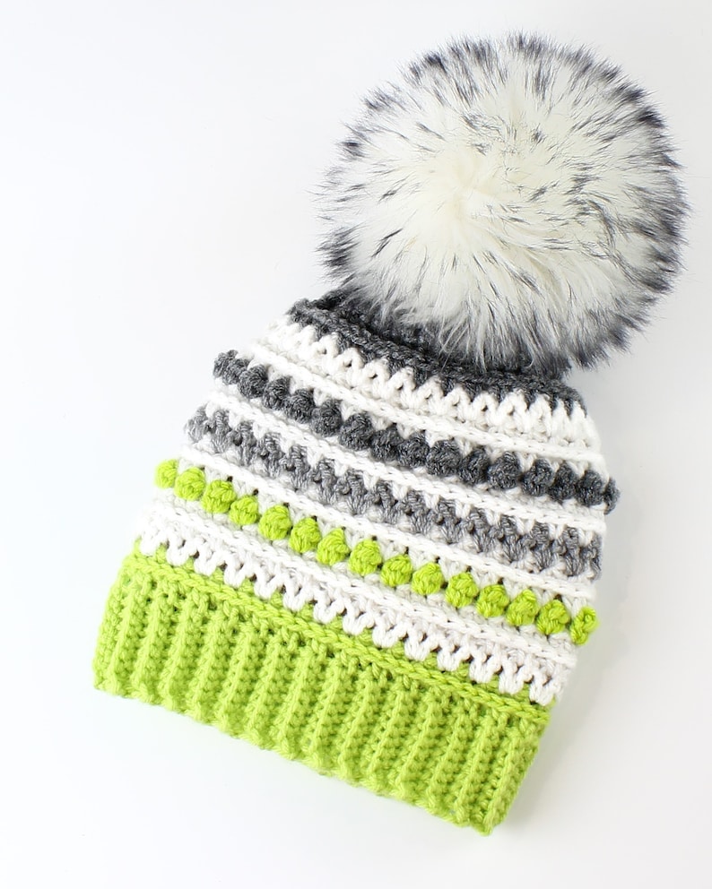 Easy Crochet pattern-Crochet hatZOEY Beanie Hat Pattern-Crochet hat pattern PDF-Crochet beanie hat PomPom Toddler-ChildTeen Adult sizes image 2