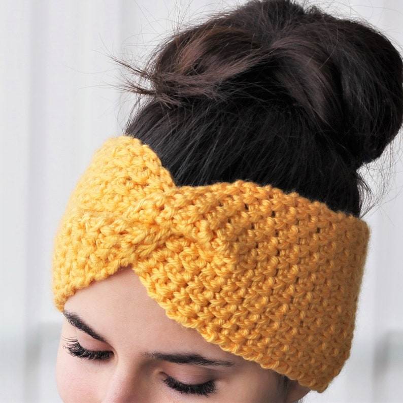 Crochet Pattern PDF-LEAH- Crochet headband -Turban Pattern- Boho Head Wrap, Crochet Headband pattern, Crochet Headwarm, Crocheted Headband image 6