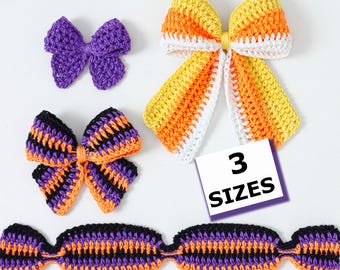 Crochet Pattern- 3 SIZES - Accent Decorative Crochet Bow -Crochet Lace Bow Pattern PDF- Easy DIY Bow Decor -Keychain bow- Beginner Friendly