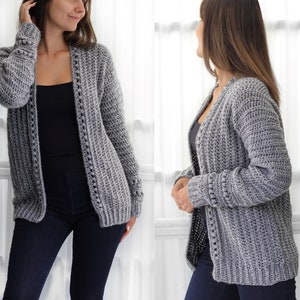 Crochet pattern-ANDREA Crochet cardigan pattern PDF-Women crochet pattern-bobble pullover pattern top-crochet bobble cardigan-7 sizes XS-3XL image 9