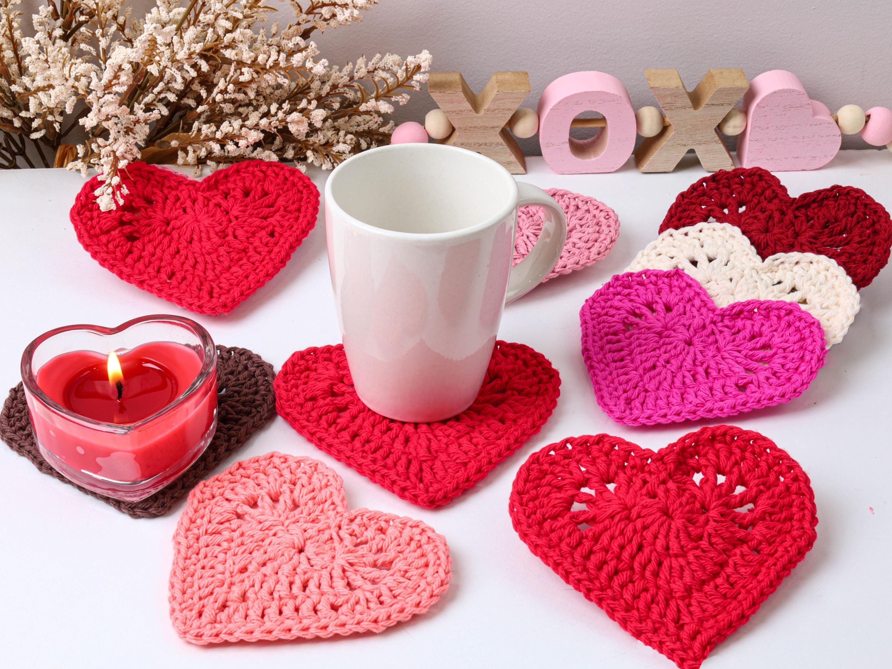 Crochet Pattern- 20 Minutes VALENTINA Coasters, Valentine's Gift