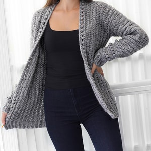 Crochet pattern-ANDREA Crochet cardigan pattern PDF-Women crochet pattern-bobble pullover pattern top-crochet bobble cardigan-7 sizes XS-3XL image 10