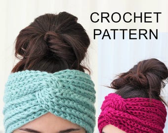 Crochet  Pattern PDF, HANA Headband, Easy crochet Ear Warmer, Boho Head Wrap, Crochet Headband, Boho Crocheted Headband Crochet Headwear