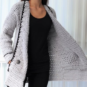 Crochet pattern Patron crochet-Mia Crochet cardigan PDF women crochet vest pattern-crochet sweater 7/9y-10/12y XS S M L XL 2XL 3XL image 4