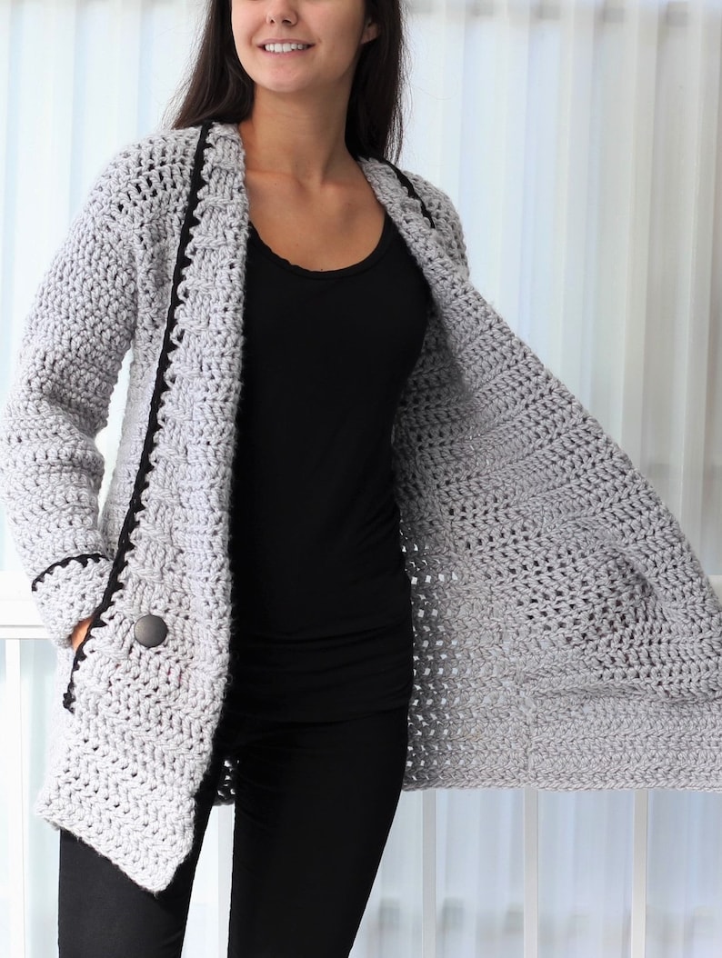 Crochet pattern Patron crochet-Mia Crochet cardigan PDF women crochet vest pattern-crochet sweater 7/9y-10/12y XS S M L XL 2XL 3XL image 4