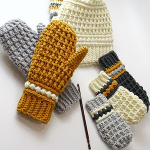 Crochet pattern MAYA 5 sizes Crochet mittens pattern crochet mitten pattern-Toddler crochet mittens Child crochet Mitten Women mittens image 4