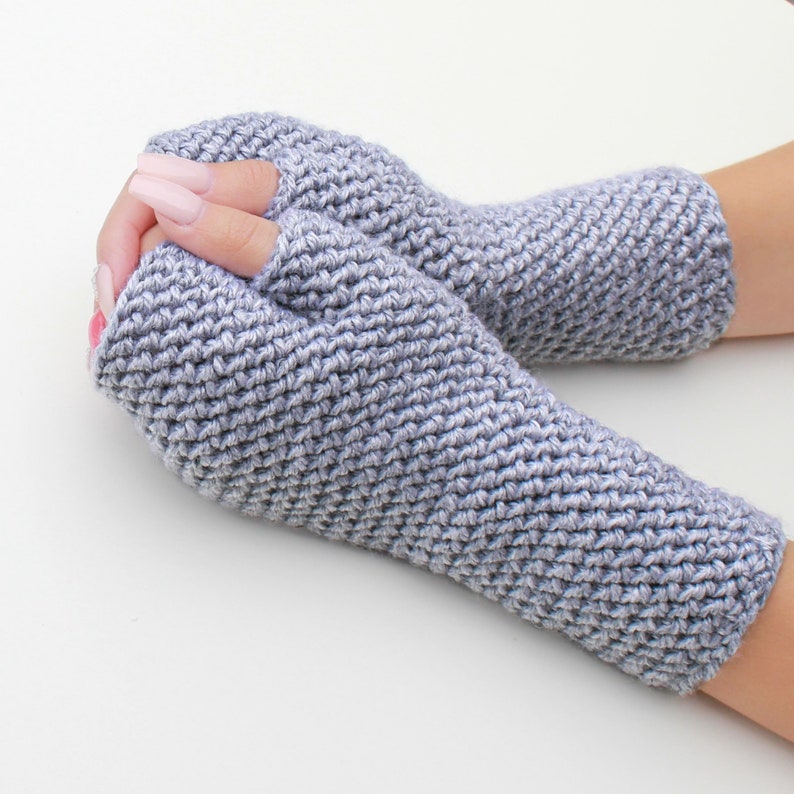 Crochet pattern-ASHLYN Crochet fingerless gloves pattern-Women crochet pattern-Wrist Warmers pattern-Fingerless Mitts Pattern PDF Size S-M-L image 5