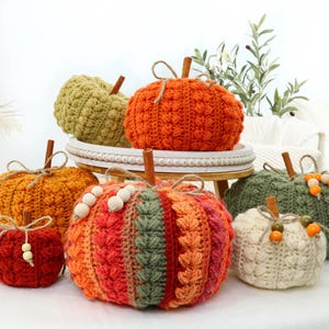 Crochet Pattern-7 SIZES - Harvest Puff Pumpkin -Crochet Pumpkin Pattern-Easy DIY Fall Decor Autumn- Beginner Friendly, Rustic Farmhouse PDF image 5