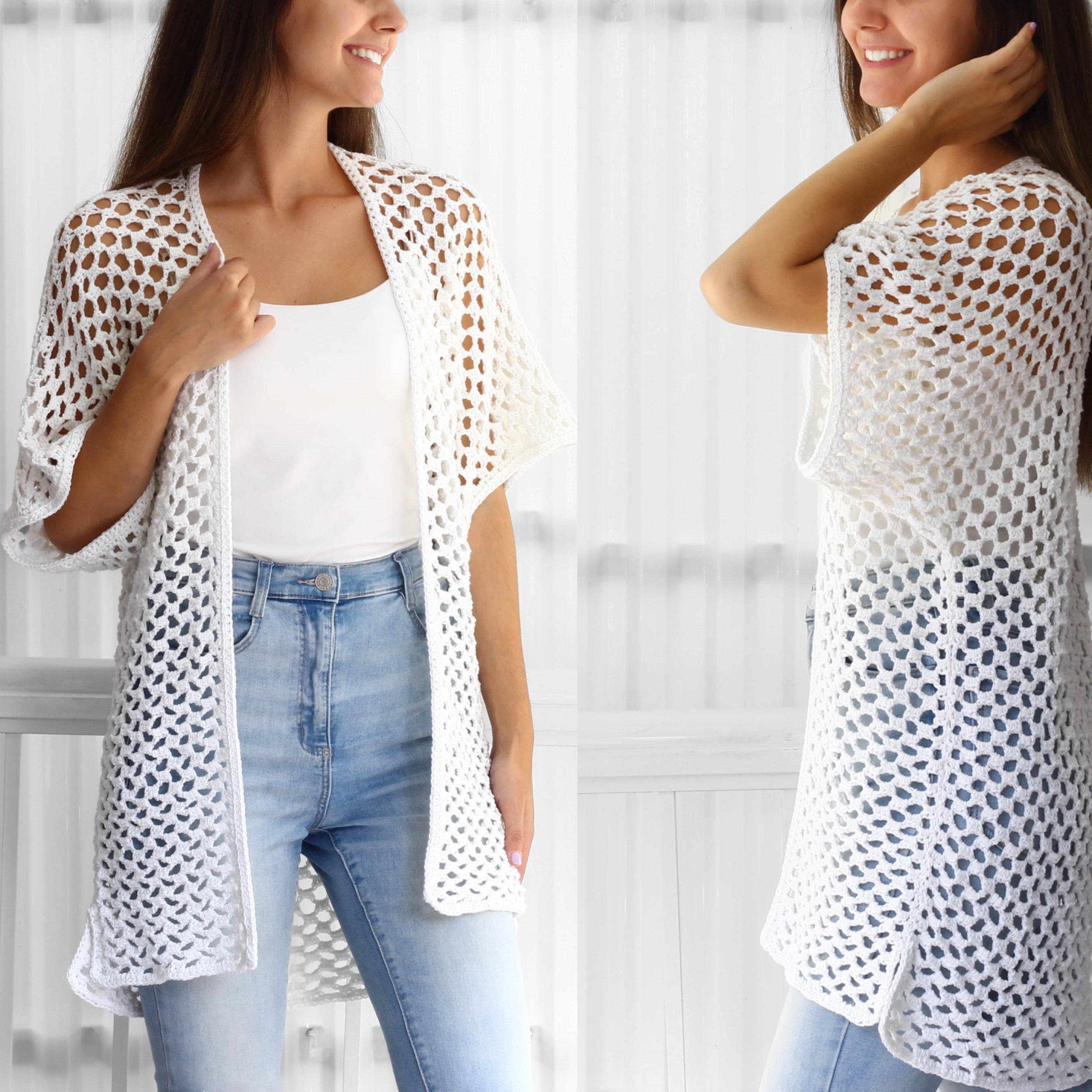 Crochet Pattern-kinsley Crochet Cardigan -customizable Pattern Top