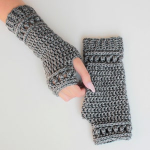Crochet pattern-HAILEY Crochet fingerless gloves pattern-Women crochet pattern-Wrist Warmers pattern-Fingerless Mitts Pattern PDF Size S-M-L image 2