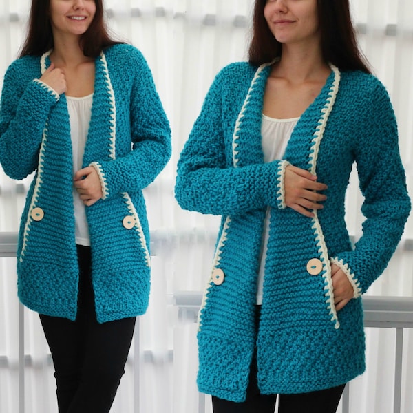 Knit pattern, patron tricot TANYA knit cardigan, knit vest sweater, women knit top pattern  7/9y, 10/12y - XS- S - M - L – XL- 2XL- 3XL knit