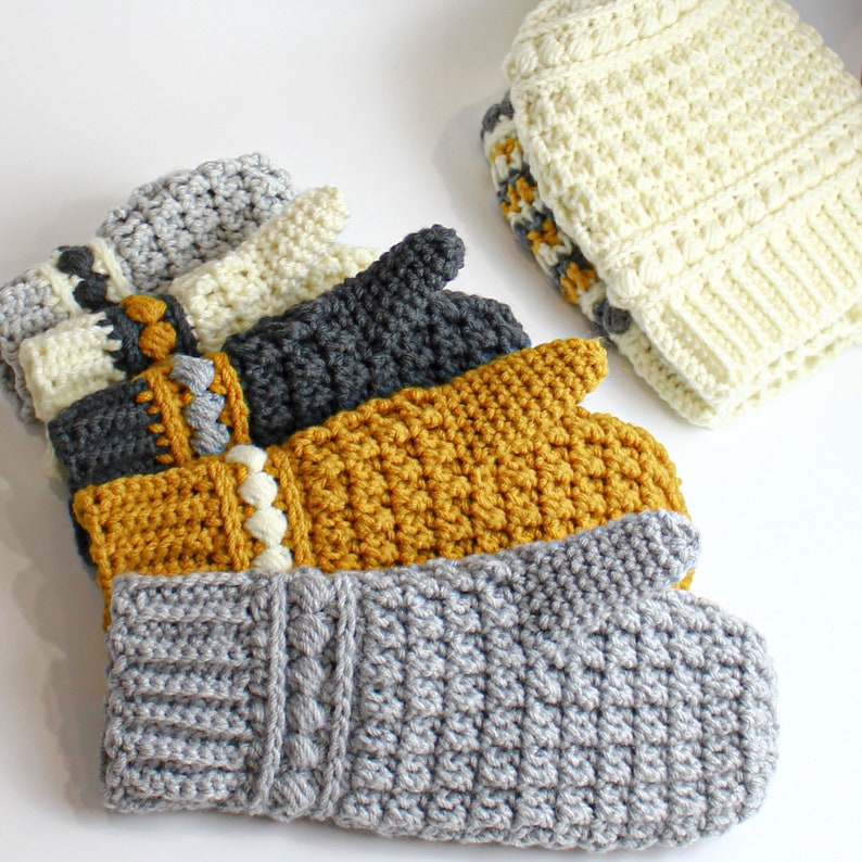 Crochet pattern MAYA 5 sizes Crochet mittens pattern crochet mitten pattern-Toddler crochet mittens Child crochet Mitten Women mittens image 6