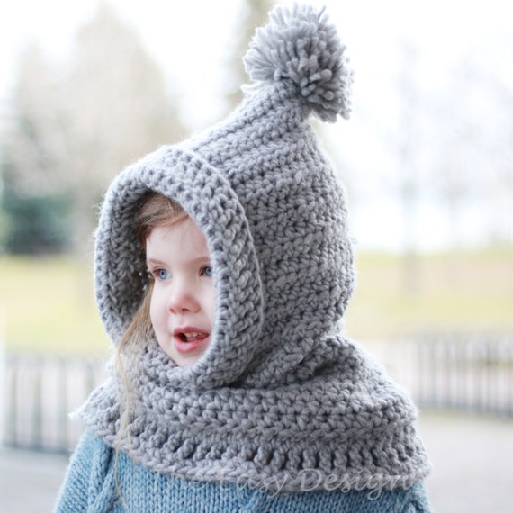 Patron au crochet, Patron de crochet Avery Hooded Cowl Hood Hat Cache-cou  12/18 mois Tout-petit Enfant Ado Tailles adultes -  France