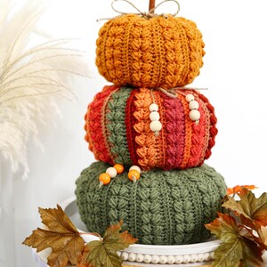 Crochet Pattern-7 SIZES - Harvest Puff Pumpkin -Crochet Pumpkin Pattern-Easy DIY Fall Decor Autumn- Beginner Friendly, Rustic Farmhouse PDF image 4