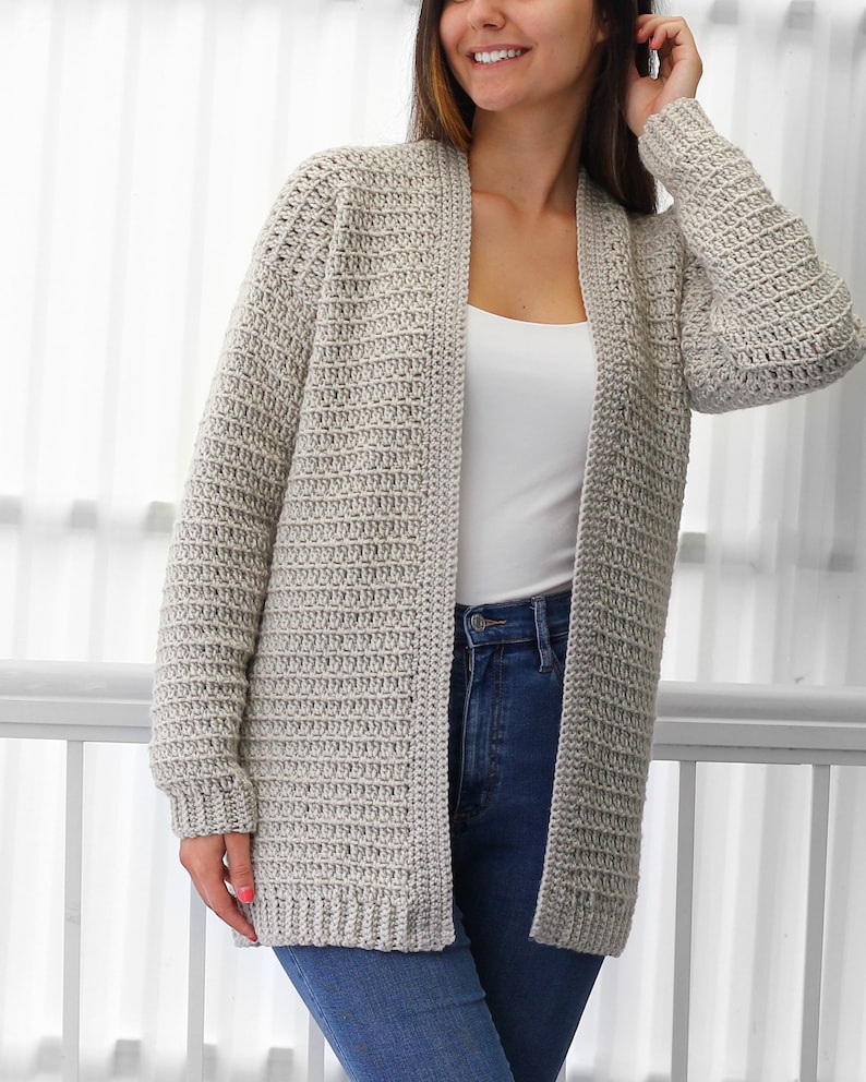 Crochet pattern-OLIVIA Crochet cardigan pattern top PDF sweater women crochet pattern pullover pattern top crochet cardigan-7 sizes XS-3XL image 4