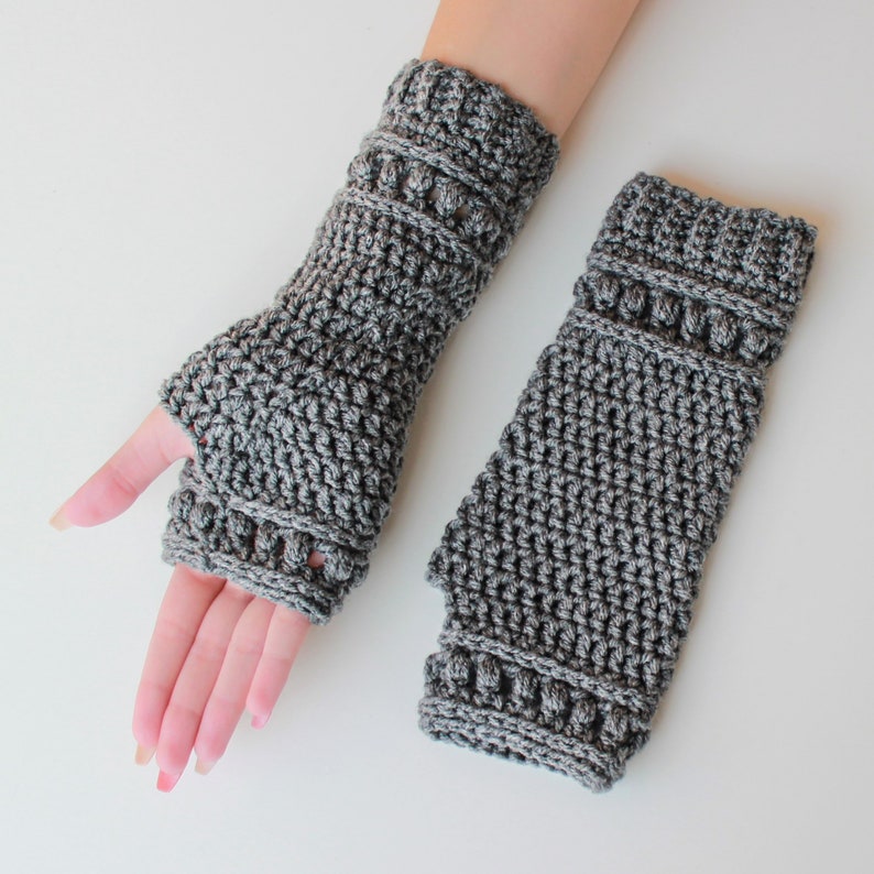 Crochet pattern-HAILEY Crochet fingerless gloves pattern-Women crochet pattern-Wrist Warmers pattern-Fingerless Mitts Pattern PDF Size S-M-L image 7