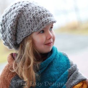 Crochet pattern, Patron de crochet –Emily Slouchy Beanie Hat Bonnet (12/18 month - Toddler - Child – Teen- Adult sizes)