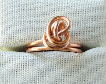 Floral-Inspired, Copper Wire Rosette Ring, Great Copper Anniversary Gift, 7th Anniversary Gift for Her, Love Knot, Bohemian Style Jewelry