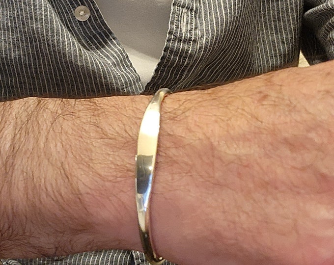 Men's Silver Cuff Bracelet Unisex Cuff Bracelet Gift for Men Women