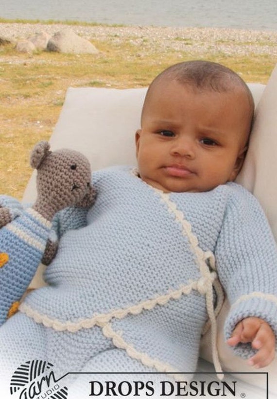 Baby Wrap Jacket and Trousers/ Knitted Set/ Set. 100 Wool Etsy