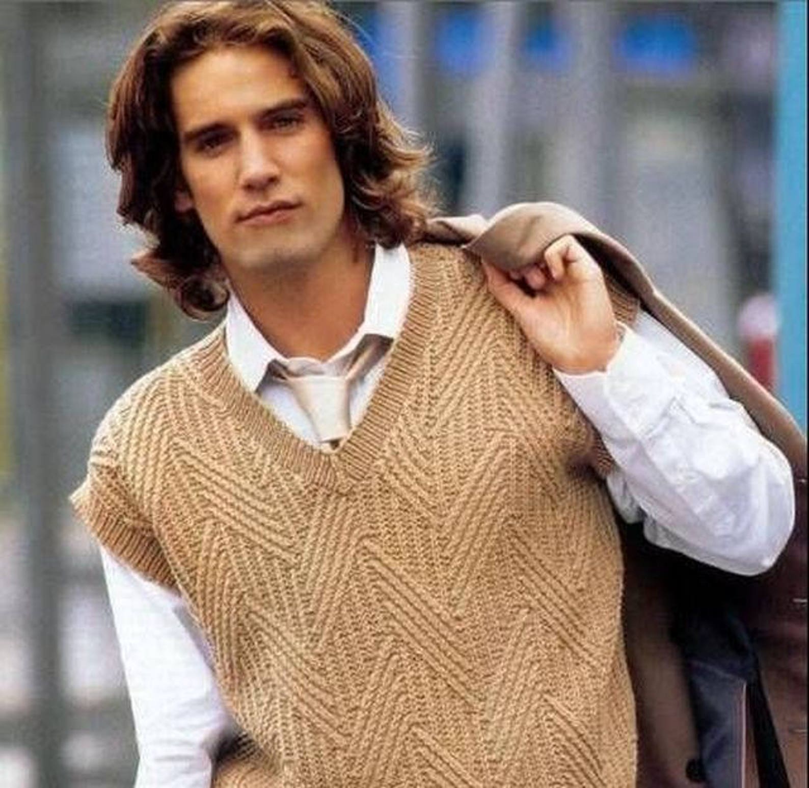 Hand Knitted Men's Knitted Vest/ Sweater. Wool merino Etsy
