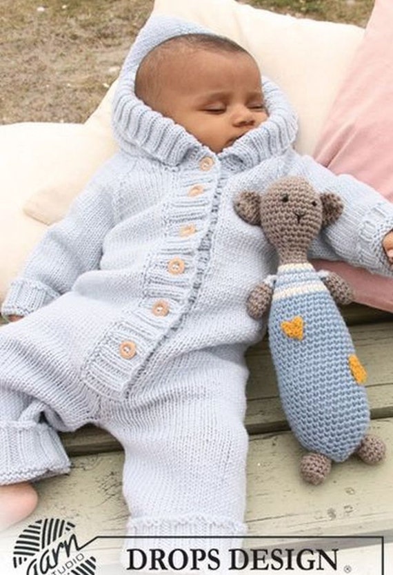 hooded knitted romper